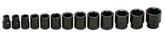 13 Piece - #415 - 7/16 to 1-1/4" - 1/2'' Drive - 6 Point - Impact Socket Set - Americas Industrial Supply