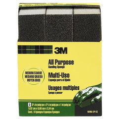 ‎3M General Purpose Sanding Sponge 909NA-3P-CC 3 3/4″ × 2 5/8″ × 1″ Dual Grit Medium/Coarse - Americas Industrial Supply