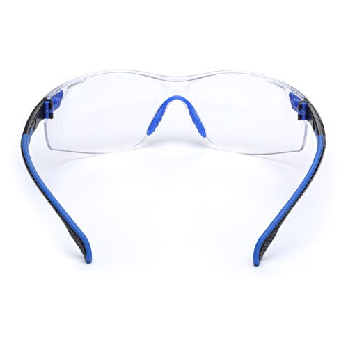 3M Solus 1000-Series Safety Glasses S1101SGAF Black/Blue Clear Scotchgard Anti-Fog Lens - Americas Industrial Supply