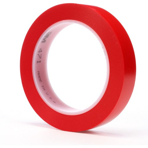 3M Vinyl Tape 471 Red 3/4″ × 36 yd 5.2 mil - Americas Industrial Supply