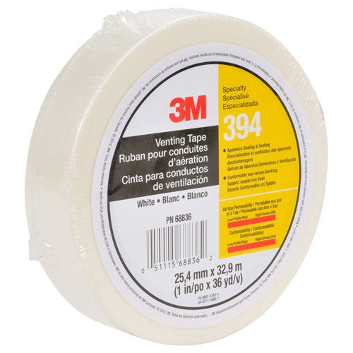 3M Vent Tape 394 White 1″ × 36 yd 4 mil Individually Wrapped Conveniently Packaged - Americas Industrial Supply