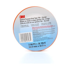 3M General Purpose Vinyl Tape 764 Orange 2″ × 36 yd 5 mil Individually Wrapped Conveniently Packaged - Americas Industrial Supply