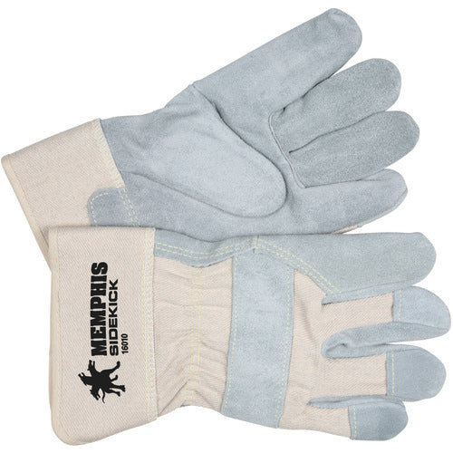 ‎Sidekick Gloves - Select Side Split Leather - White Back - 2-1/2″ Safety Cuff - Size Large - Americas Industrial Supply