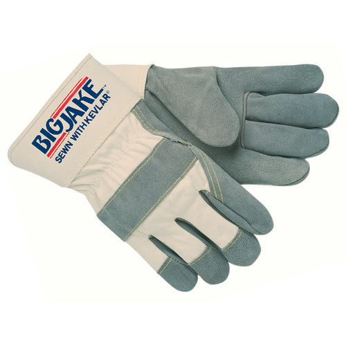 Big Jake Leather Palm Gloves - Sewn w/Kevlar - Size Large - Americas Industrial Supply