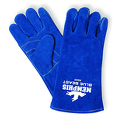 Blue Beast - Blue Side Leather Glove w/Reinforced Palm - Wing Thumb - Size X-Large - Americas Industrial Supply