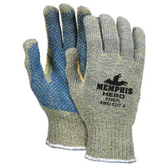 MCR Safety Cut Pro Hero Gloves - 7 Gauge Kevlar / Stainless Steel / Nylon - PVC Dots Palm Side - Size X-Large - Americas Industrial Supply