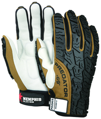 Predator Foam Padded Cow Grain Leather Palm, Tire Tread TPR Coating Gloves - Size X-Large - Americas Industrial Supply