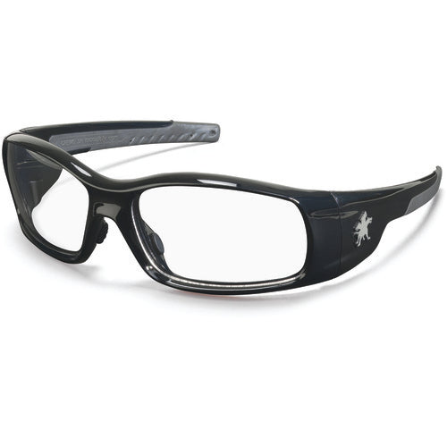 Safety Glasses - Polished Black Frame-Clear Lens - SR1 Style - Americas Industrial Supply