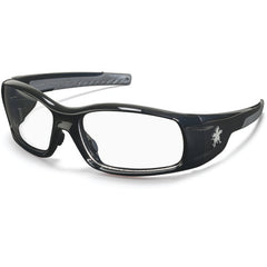 Safety Glasses - Polished Black Frame-Clear Lens - SR1 Style - Americas Industrial Supply