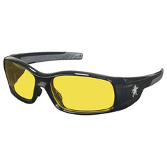 Safety Glasses - Black Frame-Amber Lens - SR1 Style - Americas Industrial Supply