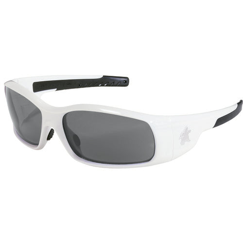 Safety Glasses - White Frame-Gray Lens - SR1 Style - Americas Industrial Supply