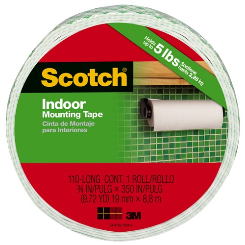 Scotch-Mount Indoor Double-Sided Mounting Tape Mega Roll 110H-LONG-DC 3/4″ × 350″ (1 9 Cm × 8 89 M) - Americas Industrial Supply