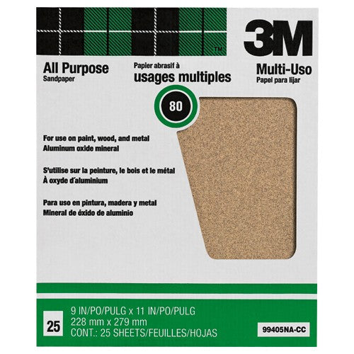 3M Pro-Pak Aluminum Oxide Sheets for Paint and Rust Removal 9″ × 11″ 80 grit Open Stock - Americas Industrial Supply
