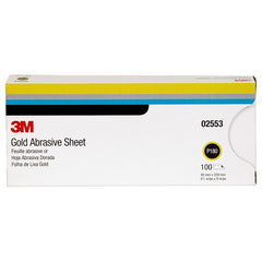 3M Gold Abrasive Sheet 02553 P180 grade 3 2/3″ × 9″ 100 sheets per sleeve - Americas Industrial Supply