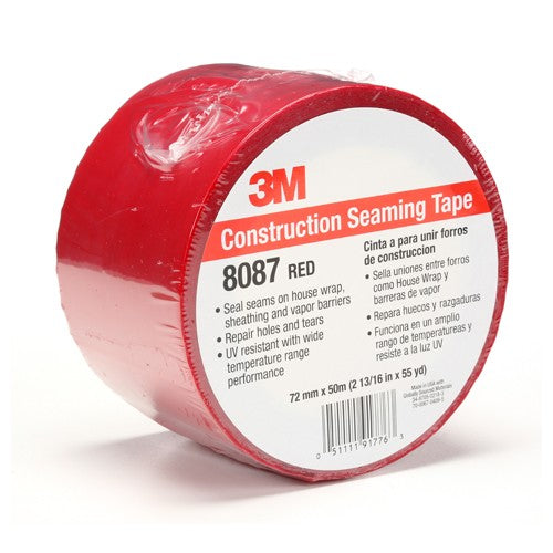 72 mm × 50 m Construction Seaming Tape Red Alt Mfg # 91776 - Americas Industrial Supply