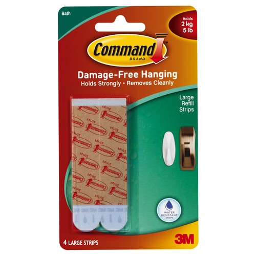 Command Water Resistant Strips 17605B Large Blue - Exact Industrial Supply
