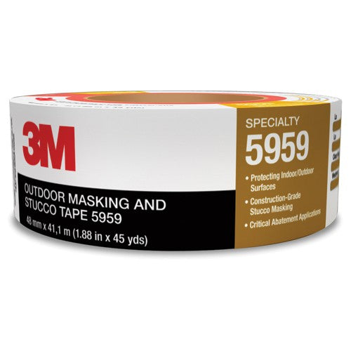 3M Outdoor Masking and Stucco Tape 5959 Red 48 mm × 41.1 m 12.0 mil Conveniently Packaged - Americas Industrial Supply