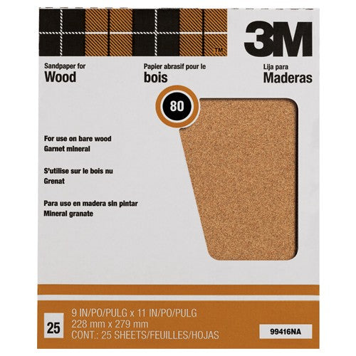 3M Garnet Sanding Sheets 88595NA 9″ × 11″ 150 grit - Americas Industrial Supply