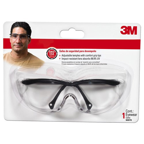 3M Safety Eyewear 90970H1-C Black Clear Lens Anti-Scratch - Americas Industrial Supply