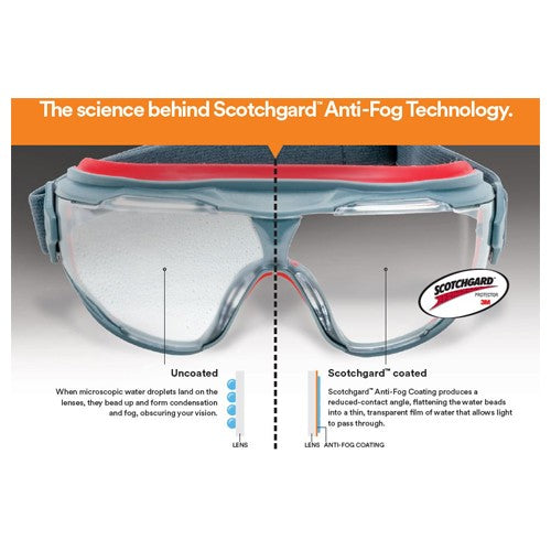 3M GoggleGear 500 Series GG501SGAF Clear Scotchgard Anti-fog lens - Americas Industrial Supply