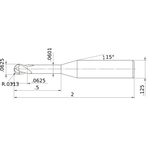 MS2XLBD1/16N0500 CARBIDE ENDMILL
