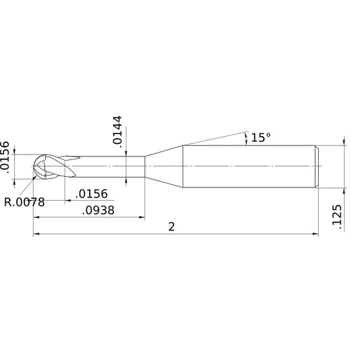 MS2XLBD1/64N0094 CARBIDE ENDMILL