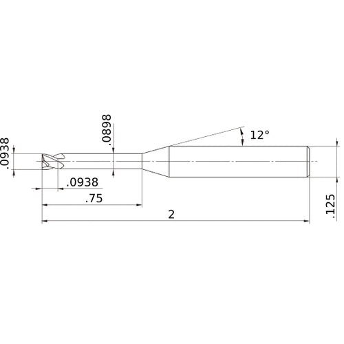 MS2XLD3/32N0750 CARBIDE ENDMILL