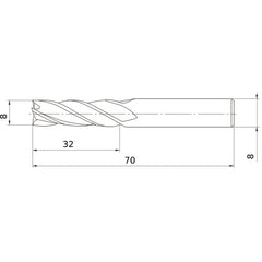 MS4JCD0800 CARBIDE ENDMILL