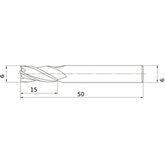 MS4MCD0600 4 FL END MILL