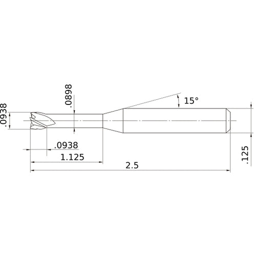 MS4XLD3/32N1125 CARBIDE ENDMILL