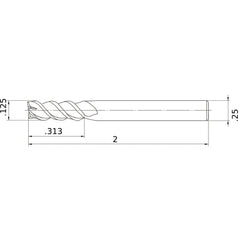 MSMHZDD1/8 CARBIDE ENDMILL