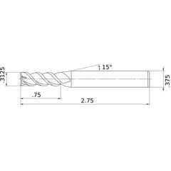 MSMHZDD5/16 CARBIDE ENDMILL