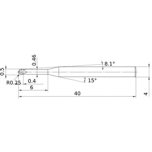 VF2XLBSR0025N060 SOLID CARBIDE EM