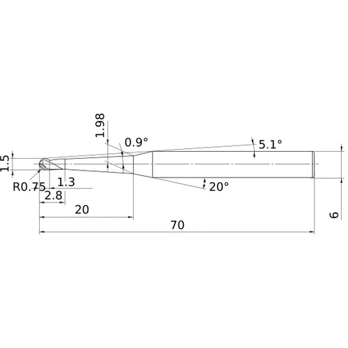 VF3XBR0075T0054L020 SOLID CARB EM