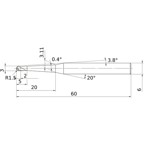 VF3XBR0150T0024L020 SOLID CARB EM