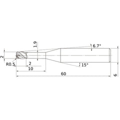 VFHVRBD0200R05N010 CARBIDE ENDMILL