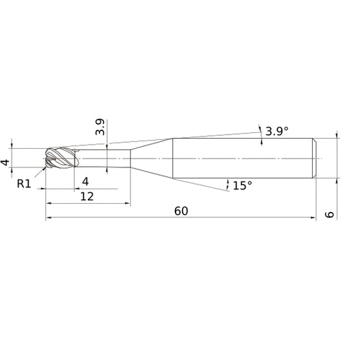 VFHVRBD0400R10N012 CARBIDE ENDMILL
