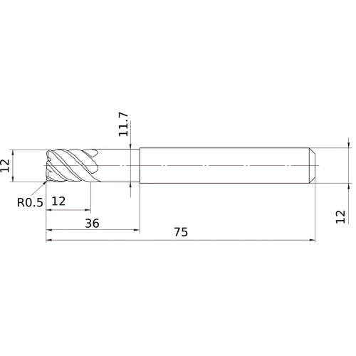 VFSDRBD1200R050 SOLID CARBIDE EM