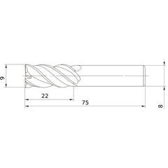 VQMHVD0900S08 CARBIDE ENDMILL