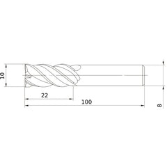 VQMHVD1000S08 CARBIDE ENDMILL