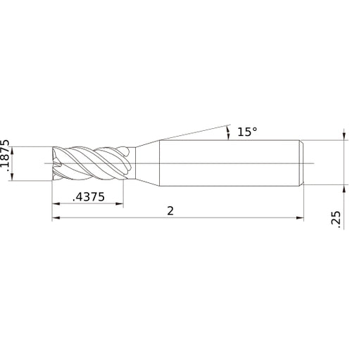 VQMHVD3/16 CARBIDE ENDMILL