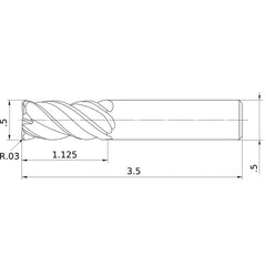 VQMHVRBD1/2R030 CARBIDE ENDMILL