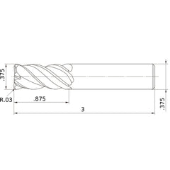 VQMHVRBD3/8R030 CARBIDE ENDMILL