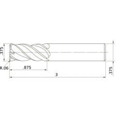 VQMHVRBD3/8R060 CARBIDE ENDMILL
