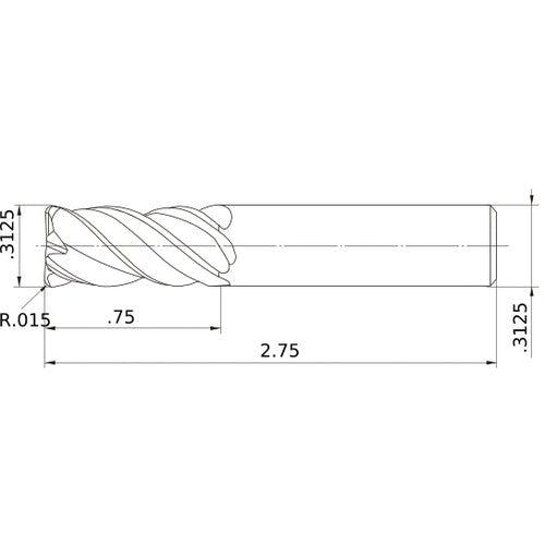 VQMHVRBD5/16R015 CARBIDE ENDMILL