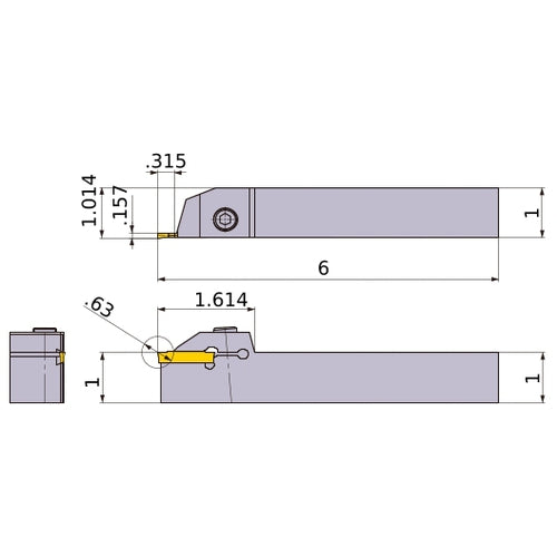 GYQRUS16D00-G08 TURNING HOLDER