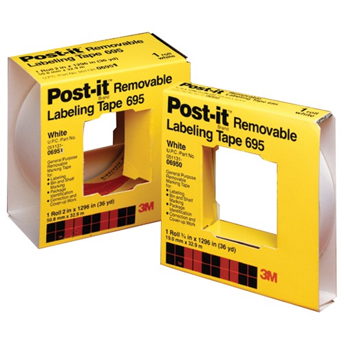 Post-it Labeling Tape 695 2″ × 36 yds White - Americas Industrial Supply