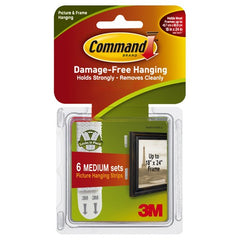 Command Medium Picture Hanging Strips 17204ES 6 Pairs - Exact Industrial Supply