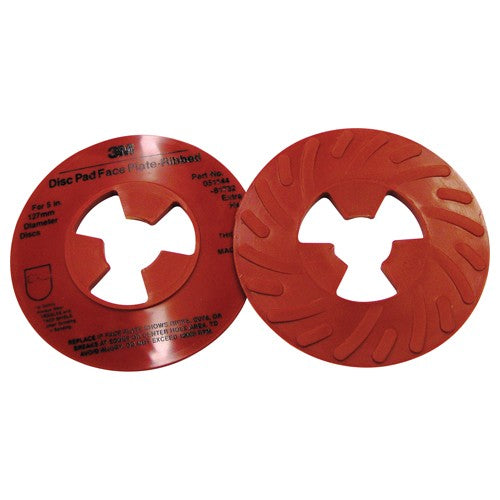 3M Disc Pad Face Plate Ribbed 81732 Extra Hard Red 5″ - Americas Industrial Supply