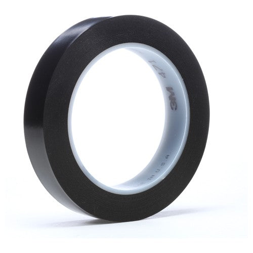 3M Vinyl Tape 471 Black 3/4″ × 36 yd 5.2 mil - Americas Industrial Supply